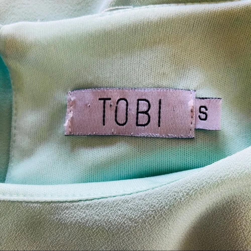 Tobi Mint Green Scalloped Shift Dress Size Small - Picture 9 of 12
